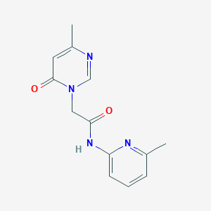 molecular formula C13H14N4O2 B3003287 2-(4-methyl-6-oxopyrimidin-1(6H)-yl)-N-(6-methylpyridin-2-yl)acetamide CAS No. 1203225-63-1