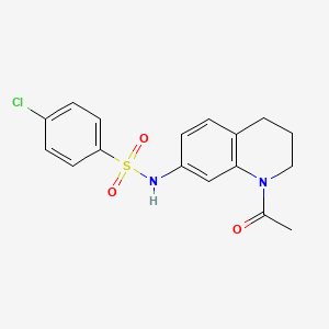 molecular formula C17H17ClN2O3S B3003289 N-(1-acetyl-3,4-dihydro-2H-quinolin-7-yl)-4-chlorobenzenesulfonamide CAS No. 898439-30-0