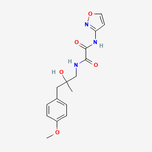 molecular formula C16H19N3O5 B3003307 N1-(2-hydroxy-3-(4-methoxyphenyl)-2-methylpropyl)-N2-(isoxazol-3-yl)oxalamide CAS No. 1396781-73-9