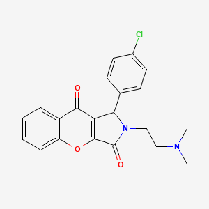 molecular formula C21H19ClN2O3 B3003309 1-(4-Chlorophenyl)-2-(2-(dimethylamino)ethyl)-1,2-dihydrochromeno[2,3-c]pyrrole-3,9-dione CAS No. 631866-14-3