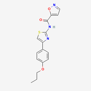 molecular formula C16H15N3O3S B3003310 N-(4-(4-propoxyphenyl)thiazol-2-yl)isoxazole-5-carboxamide CAS No. 919759-06-1