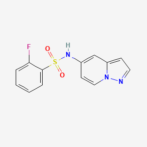2-fluoro-N-(pyrazolo[1,5-a]pyridin-5-yl)benzenesulfonamide