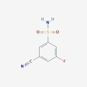 molecular formula C7H5FN2O2S B3003319 3-氰基-5-氟苯磺酰胺 CAS No. 1261644-44-3