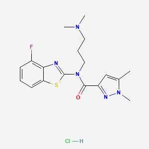 N-(3-(dimethylamino)propyl)-N-(4-fluorobenzo[d]thiazol-2-yl)-1,5-dimethyl-1H-pyrazole-3-carboxamide hydrochloride