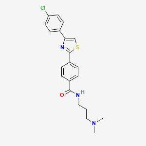 4-[4-(4-chlorophenyl)-1,3-thiazol-2-yl]-N-[3-(dimethylamino)propyl]benzamide