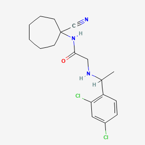 molecular formula C18H23Cl2N3O B3003340 N-(1-cyanocycloheptyl)-2-{[1-(2,4-dichlorophenyl)ethyl]amino}acetamide CAS No. 1147496-65-8