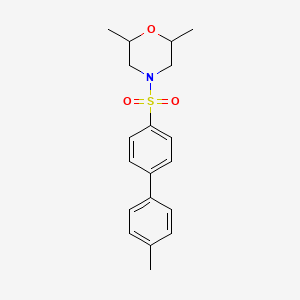 molecular formula C19H23NO3S B3003352 2,6-Dimethyl-4-[4-(4-methylphenyl)phenyl]sulfonylmorpholine CAS No. 670272-15-8