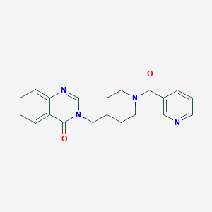 molecular formula C20H20N4O2 B3003354 3-[[1-(Pyridine-3-carbonyl)piperidin-4-yl]methyl]quinazolin-4-one CAS No. 2380098-55-3