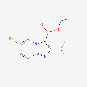 Ethyl 6-bromo-2-(difluoromethyl)-8-methylimidazo[1,2-a]pyridine-3-carboxylate