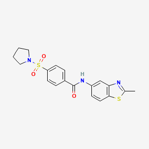 molecular formula C19H19N3O3S2 B3003359 N-(2-methylbenzo[d]thiazol-5-yl)-4-(pyrrolidin-1-ylsulfonyl)benzamide CAS No. 325720-30-7