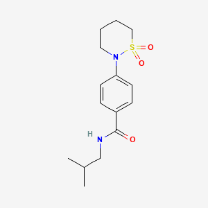 molecular formula C15H22N2O3S B3003361 4-(1,1-dioxothiazinan-2-yl)-N-(2-methylpropyl)benzamide CAS No. 941932-88-3