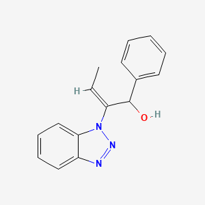 molecular formula C16H15N3O B3003366 (2E)-2-(1H-1,2,3-Benzotriazol-1-yl)-1-phenylbut-2-en-1-ol CAS No. 301169-18-6