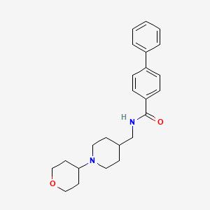 molecular formula C24H30N2O2 B3003368 N-((1-(tetrahydro-2H-pyran-4-yl)piperidin-4-yl)methyl)-[1,1'-biphenyl]-4-carboxamide CAS No. 2034324-80-4