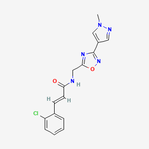 (E)-3-(2-chlorophenyl)-N-((3-(1-methyl-1H-pyrazol-4-yl)-1,2,4-oxadiazol-5-yl)methyl)acrylamide