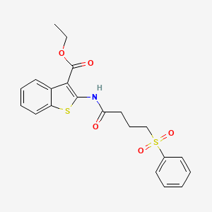 Ethyl 2-(4-(phenylsulfonyl)butanamido)benzo[b]thiophene-3-carboxylate