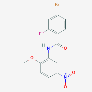 molecular formula C14H10BrFN2O4 B3003374 4-bromo-2-fluoro-N-(2-methoxy-5-nitrophenyl)benzamide CAS No. 391228-81-2