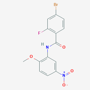 molecular formula C14H10BrFN2O4 B3003374 4-溴-2-氟-N-(2-甲氧基-5-硝基苯基)苯甲酰胺 CAS No. 391228-81-2