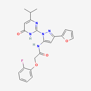 2-(2-fluorophenoxy)-N-(3-(furan-2-yl)-1-(4-isopropyl-6-oxo-1,6-dihydropyrimidin-2-yl)-1H-pyrazol-5-yl)acetamide