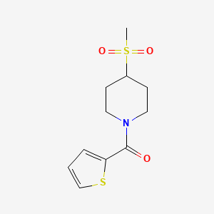 molecular formula C11H15NO3S2 B3003382 (4-(Methylsulfonyl)piperidin-1-yl)(thiophen-2-yl)methanone CAS No. 1448035-57-1