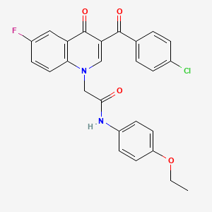 molecular formula C26H20ClFN2O4 B3003386 2-[3-(4-氯苯甲酰)-6-氟-4-氧代喹啉-1-基]-N-(4-乙氧苯基)乙酰胺 CAS No. 866341-86-8