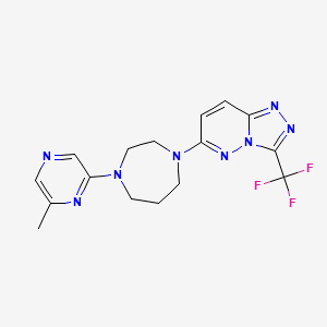 molecular formula C16H17F3N8 B3003391 6-[4-(6-Methylpyrazin-2-yl)-1,4-diazepan-1-yl]-3-(trifluoromethyl)-[1,2,4]triazolo[4,3-b]pyridazine CAS No. 2380179-55-3