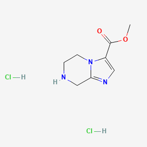 molecular formula C8H13Cl2N3O2 B3003392 5,6,7,8-四氢咪唑并[1,2-a]嘧啶-3-羧酸甲酯；二盐酸盐 CAS No. 2470436-16-7