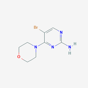 molecular formula C8H11BrN4O B3003396 5-溴-4-吗啉-4-基嘧啶-2-胺 CAS No. 139536-04-2