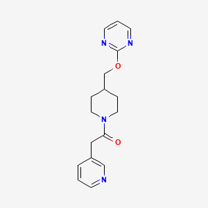 molecular formula C17H20N4O2 B3003402 2-Pyridin-3-yl-1-[4-(pyrimidin-2-yloxymethyl)piperidin-1-yl]ethanone CAS No. 2379949-43-4