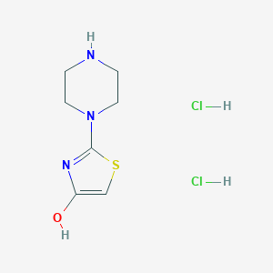 molecular formula C7H13Cl2N3OS B3003413 2-Piperazin-1-yl-1,3-thiazol-4-ol;dihydrochloride CAS No. 2503205-49-8