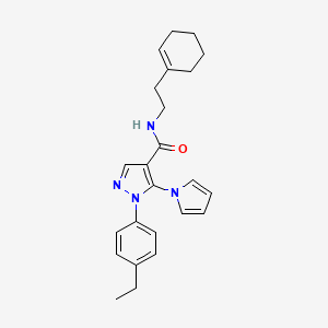 N-(2-(cyclohex-1-en-1-yl)ethyl)-1-(4-ethylphenyl)-5-(1H-pyrrol-1-yl)-1H-pyrazole-4-carboxamide