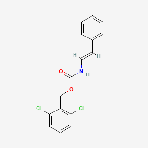 molecular formula C16H13Cl2NO2 B3003425 (2,6-dichlorophenyl)methyl N-[(E)-2-phenylethenyl]carbamate CAS No. 338413-38-0