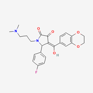 4-(2,3-dihydrobenzo[b][1,4]dioxine-6-carbonyl)-1-(3-(dimethylamino)propyl)-5-(4-fluorophenyl)-3-hydroxy-1H-pyrrol-2(5H)-one