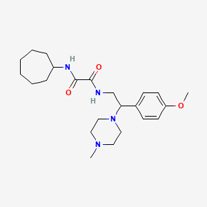 molecular formula C23H36N4O3 B3003451 N1-cycloheptyl-N2-(2-(4-methoxyphenyl)-2-(4-methylpiperazin-1-yl)ethyl)oxalamide CAS No. 903344-14-9