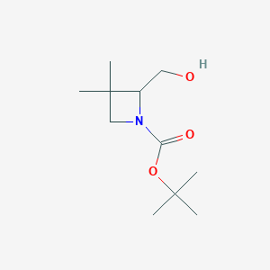 molecular formula C11H21NO3 B3003452 叔丁基 2-(羟甲基)-3,3-二甲基氮杂环丁烷-1-羧酸酯 CAS No. 1824536-26-6