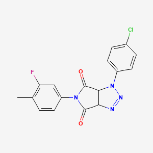 molecular formula C17H12ClFN4O2 B3003453 1-(4-chlorophenyl)-5-(3-fluoro-4-methylphenyl)-1,6a-dihydropyrrolo[3,4-d][1,2,3]triazole-4,6(3aH,5H)-dione CAS No. 1171169-23-5