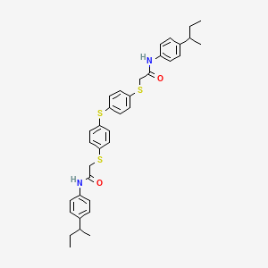 2-[(4-{[4-({2-[4-(sec-butyl)anilino]-2-oxoethyl}sulfanyl)phenyl]sulfanyl}phenyl)sulfanyl]-N-[4-(sec-butyl)phenyl]acetamide