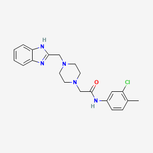 molecular formula C21H24ClN5O B3003460 2-(4-((1H-苯并[d]咪唑-2-基)甲基)哌嗪-1-基)-N-(3-氯-4-甲苯基)乙酰胺 CAS No. 1171657-48-9