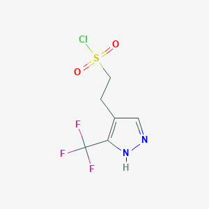 molecular formula C6H6ClF3N2O2S B3003461 2-[5-(Trifluoromethyl)-1H-pyrazol-4-yl]ethanesulfonyl chloride CAS No. 1955505-50-6