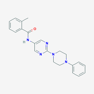 molecular formula C22H23N5O B3003463 2-methyl-N-(2-(4-phenylpiperazin-1-yl)pyrimidin-5-yl)benzamide CAS No. 1396785-64-0