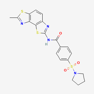 N-(7-methyl-[1,3]thiazolo[5,4-e][1,3]benzothiazol-2-yl)-4-pyrrolidin-1-ylsulfonylbenzamide