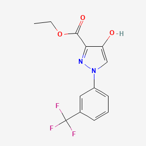 molecular formula C13H11F3N2O3 B3003467 4-羟基-1-(3-(三氟甲基)苯基)-1H-吡唑-3-羧酸乙酯 CAS No. 379241-52-8