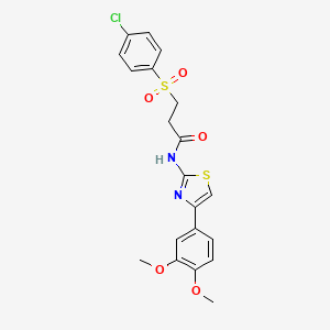 3-((4-chlorophenyl)sulfonyl)-N-(4-(3,4-dimethoxyphenyl)thiazol-2-yl)propanamide