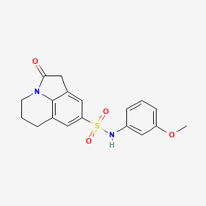 molecular formula C18H18N2O4S B3003469 N-(3-methoxyphenyl)-2-oxo-1,2,5,6-tetrahydro-4H-pyrrolo[3,2,1-ij]quinoline-8-sulfonamide CAS No. 896375-27-2