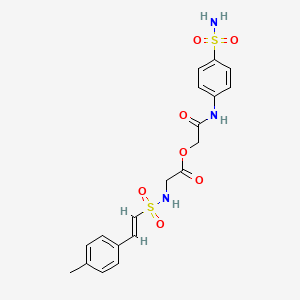 molecular formula C19H21N3O7S2 B3003471 [2-oxo-2-(4-sulfamoylanilino)ethyl] 2-[[(E)-2-(4-methylphenyl)ethenyl]sulfonylamino]acetate CAS No. 878113-90-7