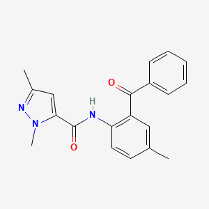 molecular formula C20H19N3O2 B3003472 N-(2-benzoyl-4-methylphenyl)-1,3-dimethyl-1H-pyrazole-5-carboxamide CAS No. 1013796-15-0