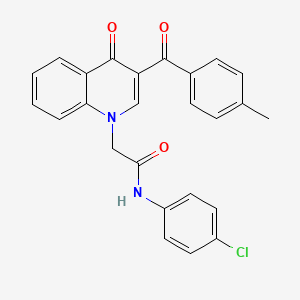 molecular formula C25H19ClN2O3 B3003473 N-(4-chlorophenyl)-2-(3-(4-methylbenzoyl)-4-oxoquinolin-1(4H)-yl)acetamide CAS No. 895652-10-5