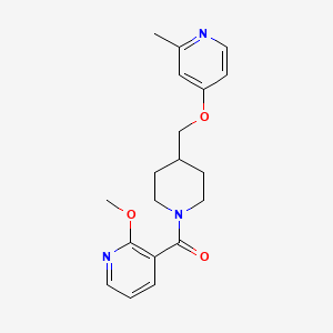 molecular formula C19H23N3O3 B3003477 (2-Methoxypyridin-3-yl)-[4-[(2-methylpyridin-4-yl)oxymethyl]piperidin-1-yl]methanone CAS No. 2380069-84-9