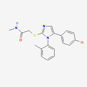 molecular formula C19H18BrN3OS B3003478 2-((5-(4-bromophenyl)-1-(o-tolyl)-1H-imidazol-2-yl)thio)-N-methylacetamide CAS No. 1206991-23-2