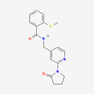 molecular formula C18H19N3O2S B3003485 2-(methylthio)-N-((2-(2-oxopyrrolidin-1-yl)pyridin-4-yl)methyl)benzamide CAS No. 2034567-66-1