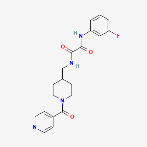 molecular formula C20H21FN4O3 B3003494 N1-(3-fluorophenyl)-N2-((1-isonicotinoylpiperidin-4-yl)methyl)oxalamide CAS No. 1396746-91-0